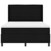 vidaXL LED Box S&auml;ng med madrass med huvudgavel Svart 160 x 200 cm tyg