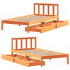vidaXL Sängram utan madrass vaxbrun 100x200 cm massiv furu