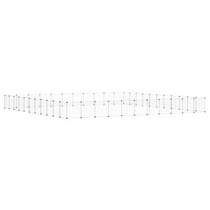 vidaXL Hundg&aring;rd svart 44 paneler 385x385x35 cm st&aring;l