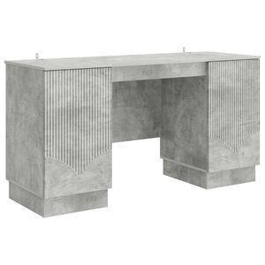 vidaXL Skrivbord Betonggr&aring; 142,5 x 50 x 75 cm Konstruerat tr&auml;