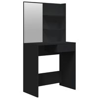 vidaXL Sminkbord med spegel svart 74,5x40x141 cm