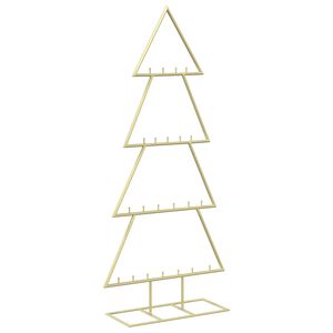 vidaXL Julgran i metall med fot KUOPIO 125 cm St&aring;l Guld