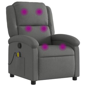 vidaXL Massagef&aring;t&ouml;lj m&ouml;rkgr&aring; tyg