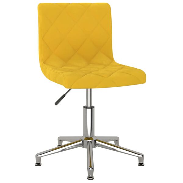 vidaXL Snurrbara matstolar 2 st senapsgul sammet