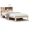 vidaXL S&auml;ng med bokhylla utan madrass 100x200cm massiv furu