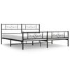 vidaXL S&auml;ngram utan madrass med fotgavel metall svart 180x200 cm