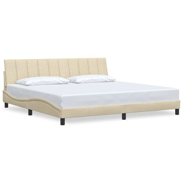 vidaXL Bed Frame without Mattress "Hanko" Cream 200x200 cm Fabric
