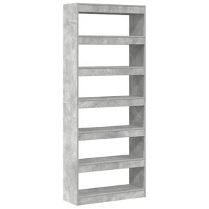 vidaXL Boksk&aring;p 6 niv&aring;er 80 x 30 x 198 cm Konstruerat tr&auml; Betonggr&aring;