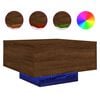 vidaXL Soffbord med LED brun ek 55x55x31 cm