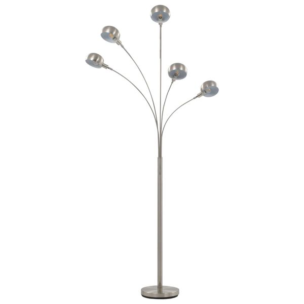 vidaXL Golvlampa 200 cm 5 x E14 silver