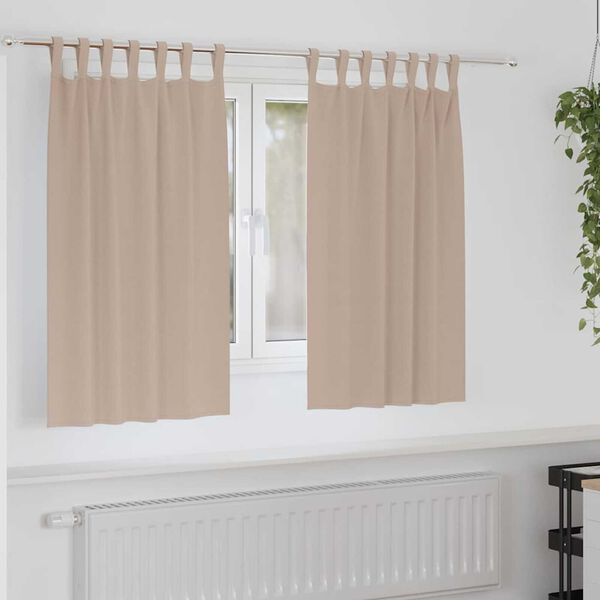 vidaXL Mörkläggningsgardiner med Ringar 2 pcs Taupe 140 x 140 cm