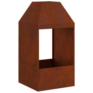 vidaXL Eldstad Brun 50 x 50 x 100 cm V&auml;derbest&auml;ndig st&aring;l