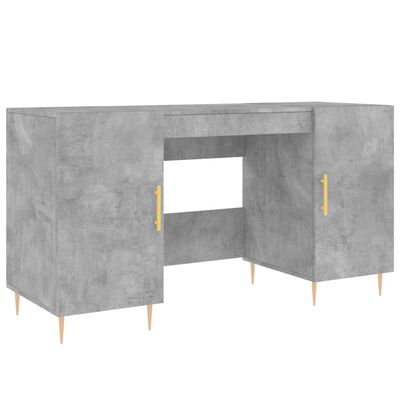 vidaXL Skrivbord betonggrå 140x50x75 cm konstruerat trä