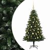 vidaXL Konstgjord julgran med kulor 150 cm 150 LED-lampor Varmvit