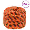 vidaXL B&aring;tlina orange 12 mm 100 m polypropen