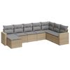vidaXL Matgrupp f&ouml;r tr&auml;dg&aring;rden med dynor 8 delar beige konstrotting