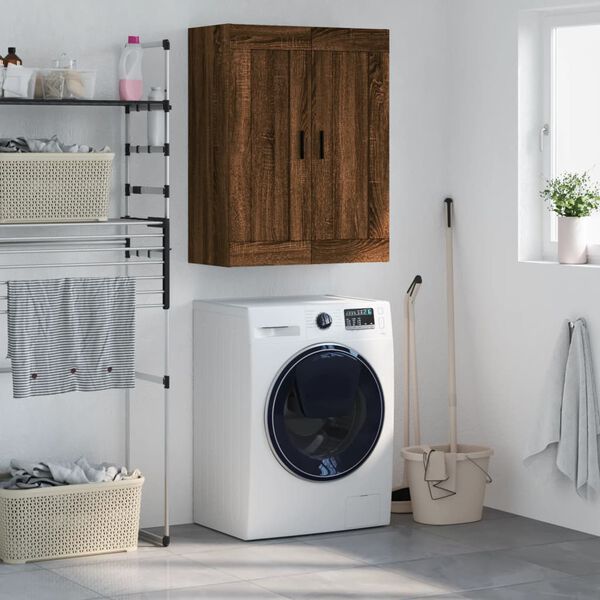 vidaXL V&auml;ggsk&aring;p brun ek 69,5x34x90 cm konstruerat tr&auml;