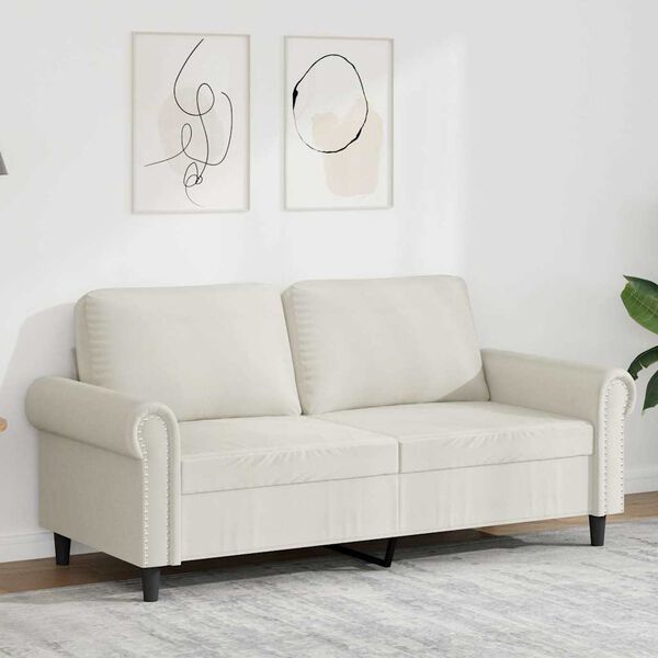 vidaXL Soffa 2-sits gr&auml;ddvit 140 cm sammet