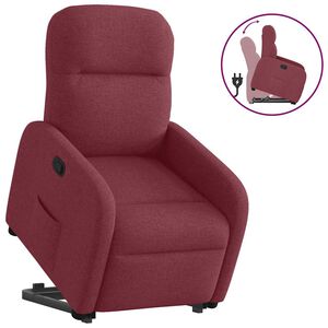 vidaXL Reclinerf&aring;t&ouml;lj med uppresningshj&auml;lp vinr&ouml;d tyg