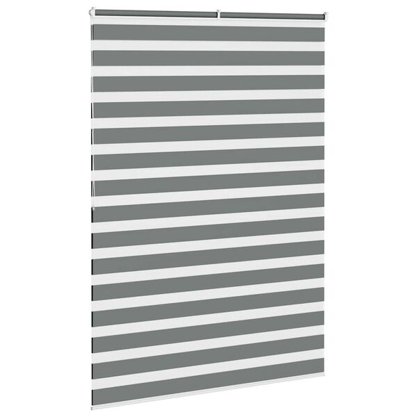 vidaXL Rullgardin zebra m&ouml;rkgr&aring; 155x200 cm tyg bredd 150,9cm polyester