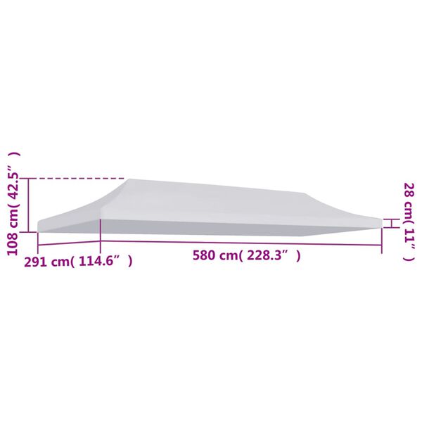 vidaXL Tak till partyt&auml;lt 3x6 m vit