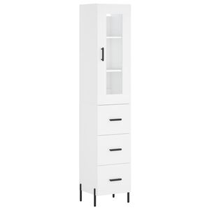 vidaXL H&ouml;gsk&aring;p vit 34,5x34x180 cm konstruerat tr&auml;