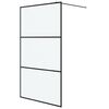 vidaXL Duschv&auml;gg svart 115x195 cm halvfrostat ESG-glas