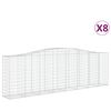 vidaXL Gabioner b&aring;gformade 8 st 400x50x120/140 cm galvaniserat j&auml;rn