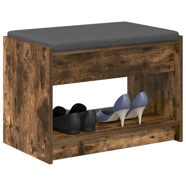 vidaXL Hallb&auml;nk R&ouml;kt Ek 63 x 38 x 45 cm Konstruerat Tr&auml; och Tyg