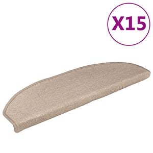 vidaXL Trappmattor 15 st 56x17x3 cm taupe halvrunda