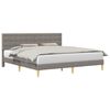 vidaXL S&auml;ngram med huvudgavel Taupe 200 x 200 cm Tyg