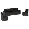 vidaXL Loungegrupp med dynor 6 delar svart konstrotting