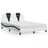 vidaXL Bed Frame "Viana" with LED without Mattress White and Black 120x200 cm