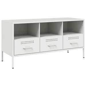 vidaXL TV-sk&aring;p vit 100,5x39x50,5 cm st&aring;l