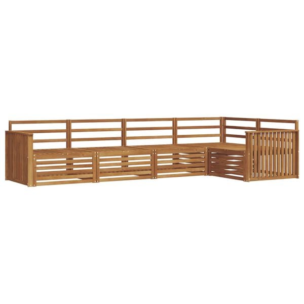 vidaXL Utomhussoffset 5 pcs Naturf&auml;rg Massivt Akaciatr&auml;