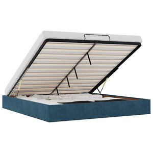 vidaXL Ottoman s&auml;ngram utan madrass m&ouml;rkbl&aring; 180x200 cm sammet