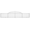 vidaXL Gabion bågformad 12 st 300x30x40/60 cm galvaniserat järn