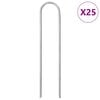 vidaXL Markpinne U-format 25 st 15x3,5 cm galvaniserat st&aring;l