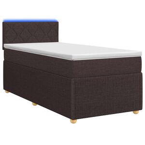 vidaXL Kontinentals&auml;ng med madrass M&ouml;rkbrun 80 x 200 cm Tyg