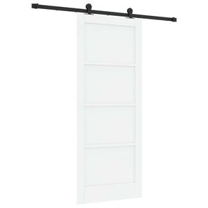vidaXL Skjutd&ouml;rr Vit och svart 83 x 202 cm Massiv furu