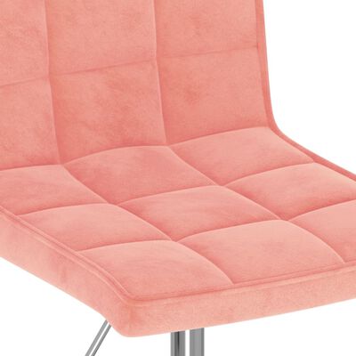 vidaXL Snurrbara matstolar 4 st rosa sammet