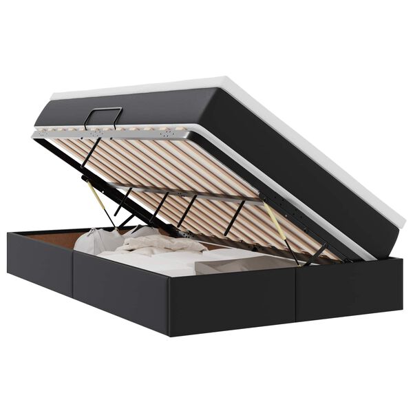 vidaXL F&ouml;rvaringss&auml;ng med madrass Svart 120 x 190 cm Konstl&auml;der