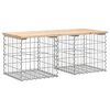vidaXL Tr&auml;dg&aring;rdsb&auml;nk gabion-design 103x44x42 cm massiv furu