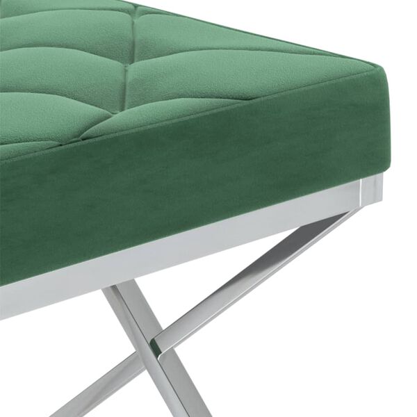 vidaXL B&auml;nk 97 cm m&ouml;rkgr&ouml;n sammet och rostfritt st&aring;l