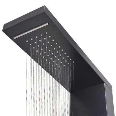 vidaXL Duschpanelsystem aluminium matt svart