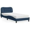 vidaXL Bed with Mattress "Hvar" Blue 90x190 cm Fabric