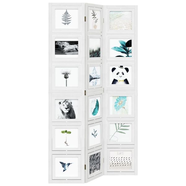 vidaXL Rumsavdelare 3 paneler vit massivt kejsarträ