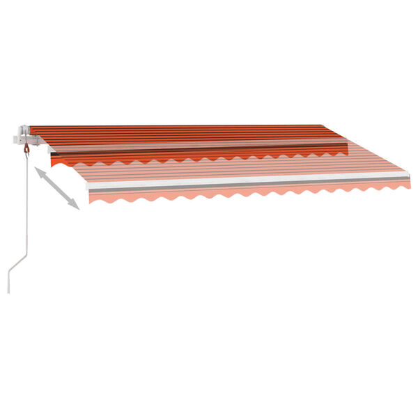 vidaXL Automatisk markis med vindsensor & LED 450x300 cm orange/brun