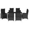 vidaXL Tr&auml;dg&aring;rdsm&ouml;belset med kudde 7 pcs Svart konstrotting