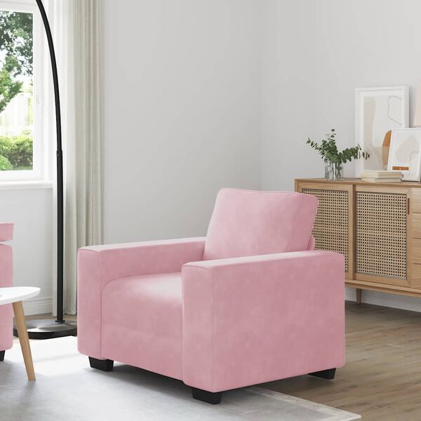 vidaXL Soffstol rosa 100x77x82 cm sammet